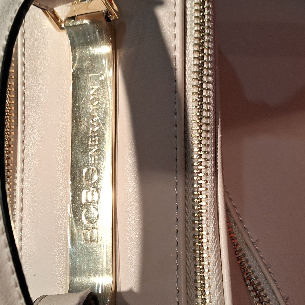 BCBGeneration women's three zipper compartment cream color purse - Picture 4 of 12